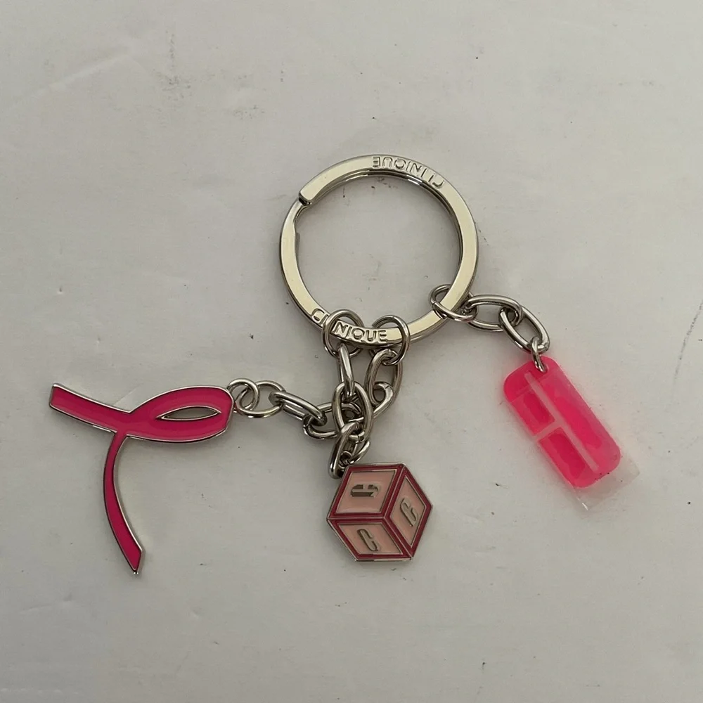Clinique Breast Cancer Awareness Keychain NWOT